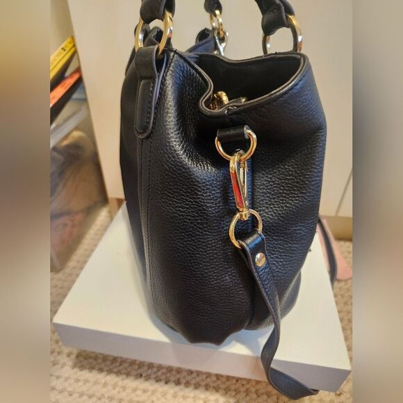 G.I.L.I. "Got It Love It" Black Pebbled Leather Satchel/Shoulder Bag $395 EUC - Picture 6 of 10